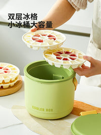 Modern Housewife Insulated Ice Bucket with Ice Cube Mold for Outdoor Camping and Home Use
