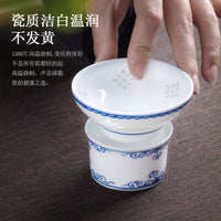 Jingdezhen Blue and White Porcelain Tea Strainer Set with Hand-Painted Design