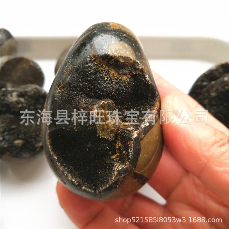 Natural Turtle Back Stone Geode Ornament