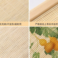 Chinese Style Bamboo Scroll Wall Art for Study and Teahouse Decor, Song Dynasty Aesthetic Landscape and Calligraphy