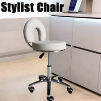Adjustable Swivel Salon Stool with Backrest and Explosion-Proof Wheels for Beauty Technicians