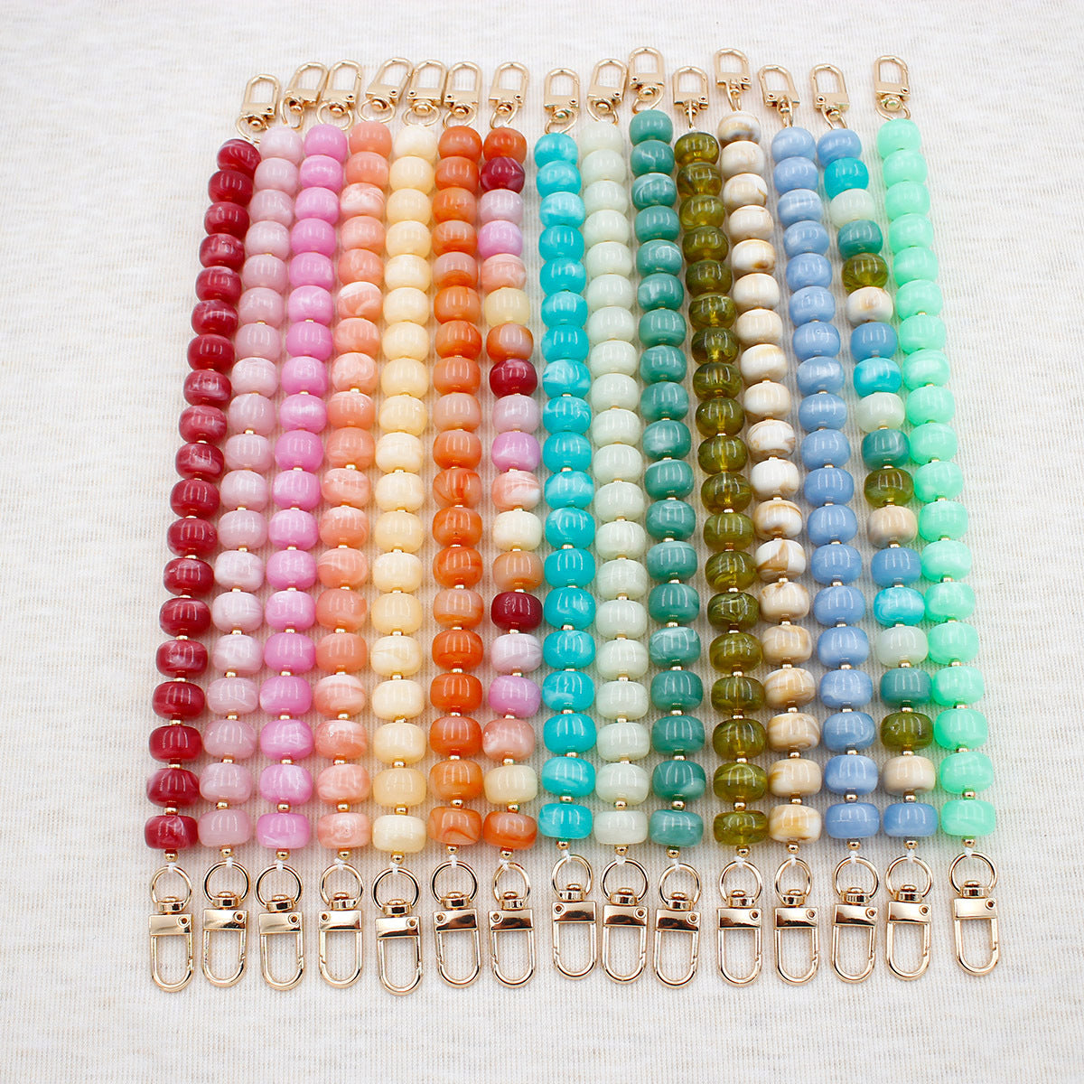 Acrylic Beaded Bag Strap with Wheel Beads - Multi-Color Handbag Chain & Phone Case Lanyard