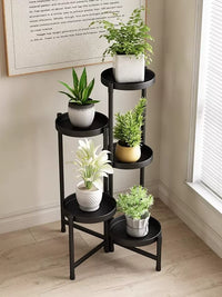 Vintage Iron Art Foldable Plant Stand for Living Room Balcony Corner