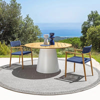 Teak Outdoor Dining Set Woven Rattan Garden Patio Villa Furniture