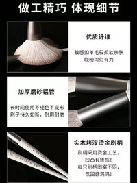 10-Piece Anti-Aging Ash Makeup Brush Set - Ultra-Soft Professional Grade