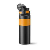 Portable Large Capacity Sports Water Bottle with Straw and Silicone Sleeve for Gym