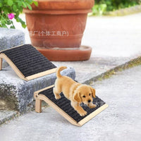 Wooden Pet Ramp Stairs for Small Dogs - Portable Anti-Slip Steps