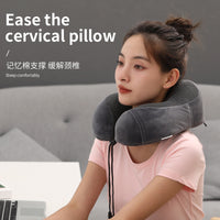 Memory Foam U-Shaped Travel Neck Pillow with Magnetic Cloth Cover