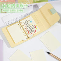 M5 Morandi Color Mini Portable 5-Hole Loose-Leaf Notebook with Elastic Band, Hardcover Sketchbook and Journal