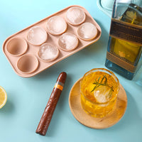 8-Cavity Silicone Ice Cube Tray with Lid for Whiskey and Cocktails, Large Capacity Ice Ball Maker