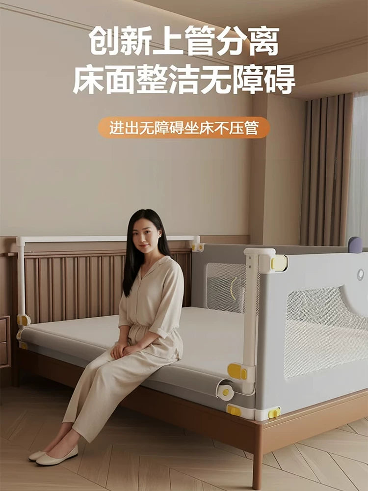 Baby Bed Rail Guard for Toddlers, Extra Tall Safety Bedside Barrier, Adjustable Height Anti-Fall Protection