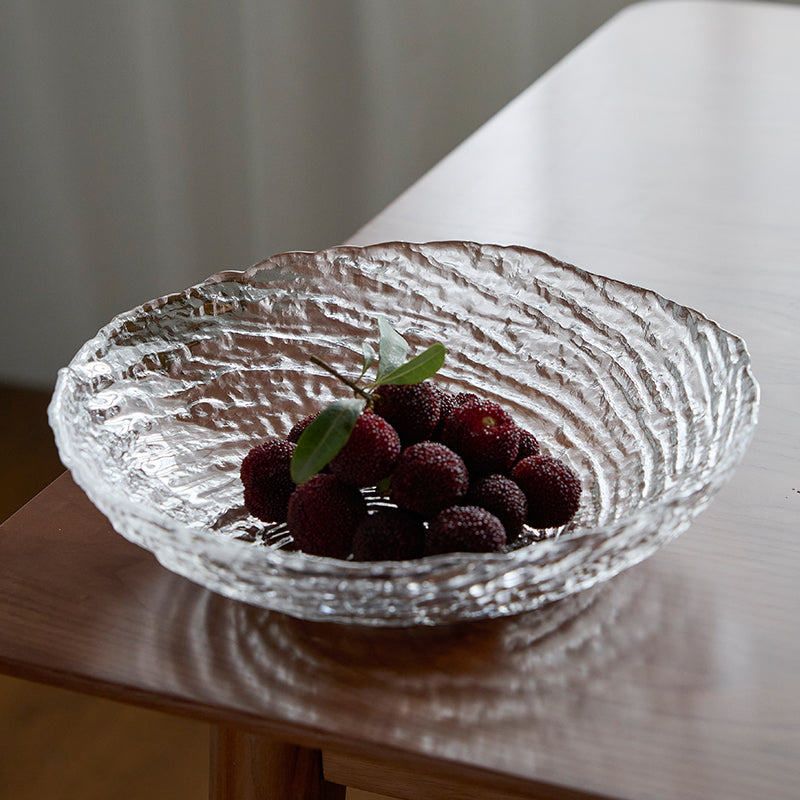 Crystal Glass Fruit Bowl Set for Living Room Coffee Table, Snack and Salad Serving