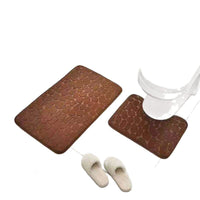 Coral Fleece Pebble Pattern Bathroom Mat Set - Rectangular & U-Shaped Toilet Mats