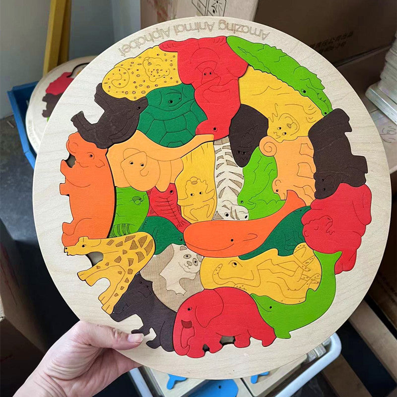 Uncle Wood Swedish Wooden Layered Puzzle for Kids 3-6 Years Old