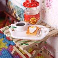 Miniature French Breakfast Set Dollhouse Food Model 1:12 Scale DIY Accessories
