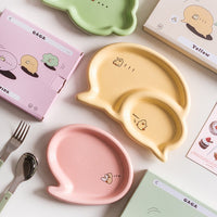 Cartoon Duck Ceramic Divided Plate for Snacks and Fruits