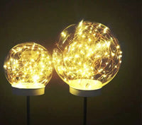 Solar Powered Copper Wire Ball Reed Landscape Lights Waterproof Outdoor Garden Decoration