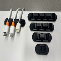 Self-Adhesive Cable Organizer Clips for Desk and Wall Mounting, No-Drill Wire Management for Charging Cables