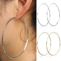 Exaggerated Large Hoop Earrings for Women, Simple European and American Style Metal Smooth Circle Jewelry