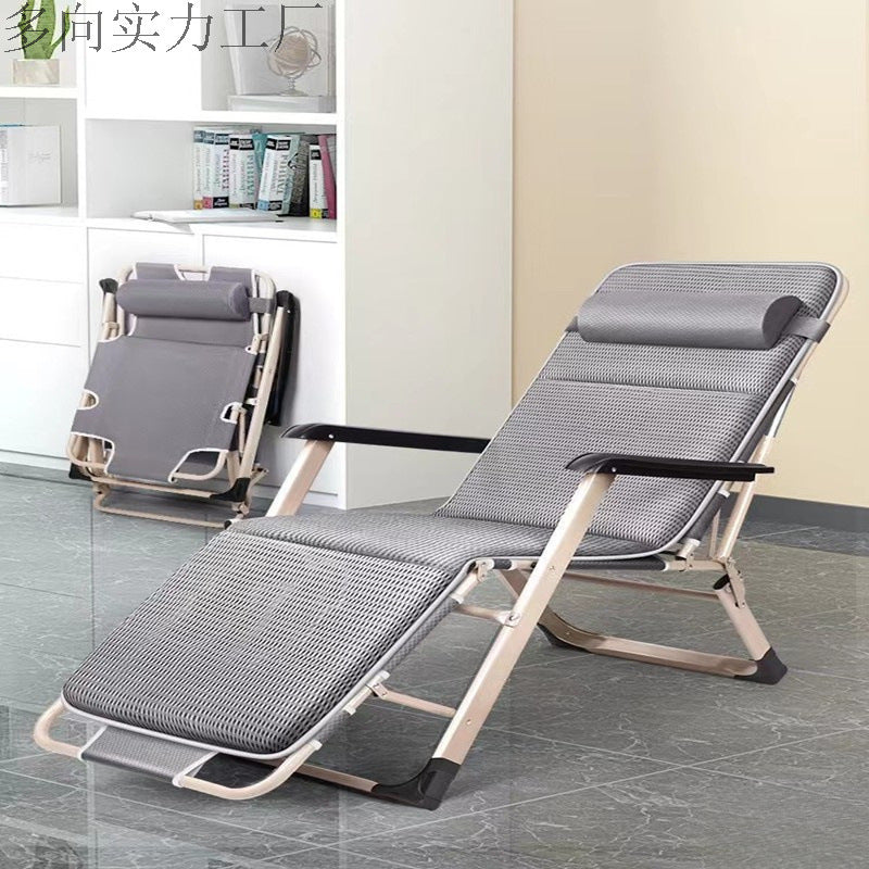 Folding Lounge Chair for Office, Balcony, and Outdoor Use, Single Person Recliner with Adjustable Positions