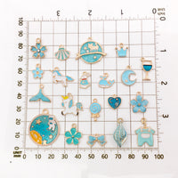 Cute Unicorn Sheep Starfish Enamel Alloy Charms for DIY Keychain Pendants