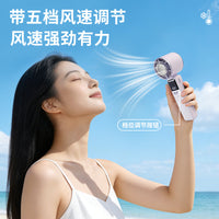 Portable Handheld Misting Fan with Ice Compress Function, Foldable USB Rechargeable Mini Desk Fan, Quiet Operation