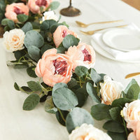 Artificial Eucalyptus Peony Rose Garland for Wedding Arch & Wall Decor