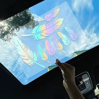 Colorful Laser Feather Car Decal Sticker for Bumper Scratch Cover Motorcycle Decoration