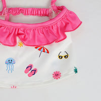 Pet Dog Cooling Cartoon Print Split Swimsuit for Summer