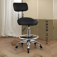 Adjustable Swivel Kitchen Stool with Backrest and Footrest for Cooking and Salon Use