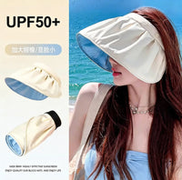 Foldable Shell Sun Hat for Women, UV Protection, Wide Brim Visor