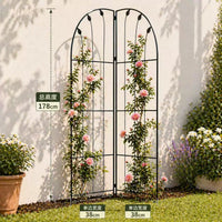 American Country Style Wrought Iron Climbing Plant Trellis for Roses and Vines, Foldable Garden Support