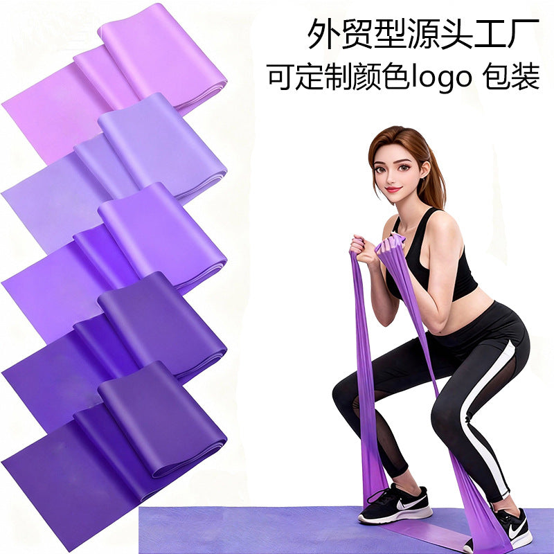 Pilates Resistance Bands for Yoga & Fitness, Heavy Duty Stretch Exercise Bands, Purple Gradient Set