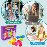 Textured Fidget Dumbbell Sensory Toys 6-Pack for Stress and Anxiety Relief
