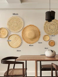 Bohemian Rattan Woven Wall Decor for Home, Living Room, Bedroom, and Dining Area