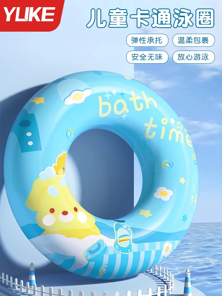 Inflatable Swimming Ring for Kids and Adults, Thickened Anti-Flip Design, Portable Life Buoy for Boys and Girls