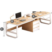 Modern Double Computer Desk with Storage for Home Office Study