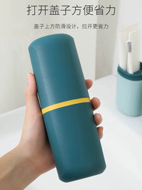 Portable Travel Toothbrush Holder and Mouthwash Cup Set for Couples