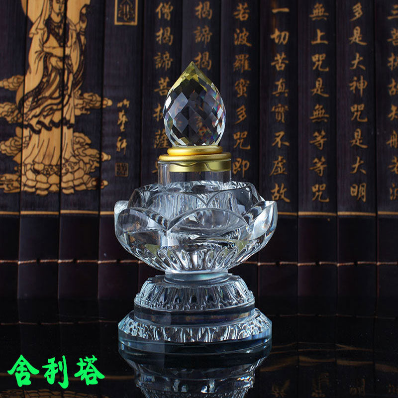 Crystal Stupa Reliquary for Sacred Relics and Offerings
