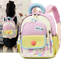 Kids' Portable Dopamine Color-Block Mini Backpack for Preschool & Outdoor Activities