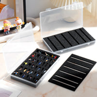 1:64 Scale Model Figure Display Case with Dustproof Cover and Sponge Insert
