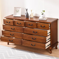 Solid Wood Chest of Drawers with Multiple Storage Drawers for Bedroom