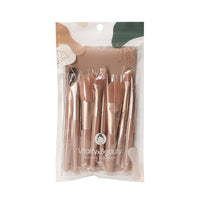 8-Piece Portable Makeup Brush Set for Beginners - Soft Bristle Eye Shadow, Foundation, Concealer Brushes with Aluminum Handles