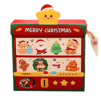 2026 Christmas Gift Box with Handle and Window, Cartoon Design, Large Capacity