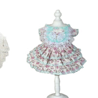 Handmade Floral Pet Dress for Small Dogs & Cats - Breathable Multi-Layered Skirt for Spring/Summer