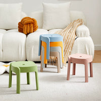 Stackable Thickened Plastic Round Stool for Adults and Kids, Non-Slip Bathroom and Coffee Table Stool