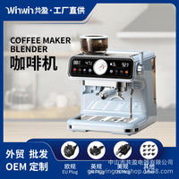 Espresso Machine with Grinder and Milk Frother, Semi-Automatic Pump Pressure Coffee Maker for Home Use