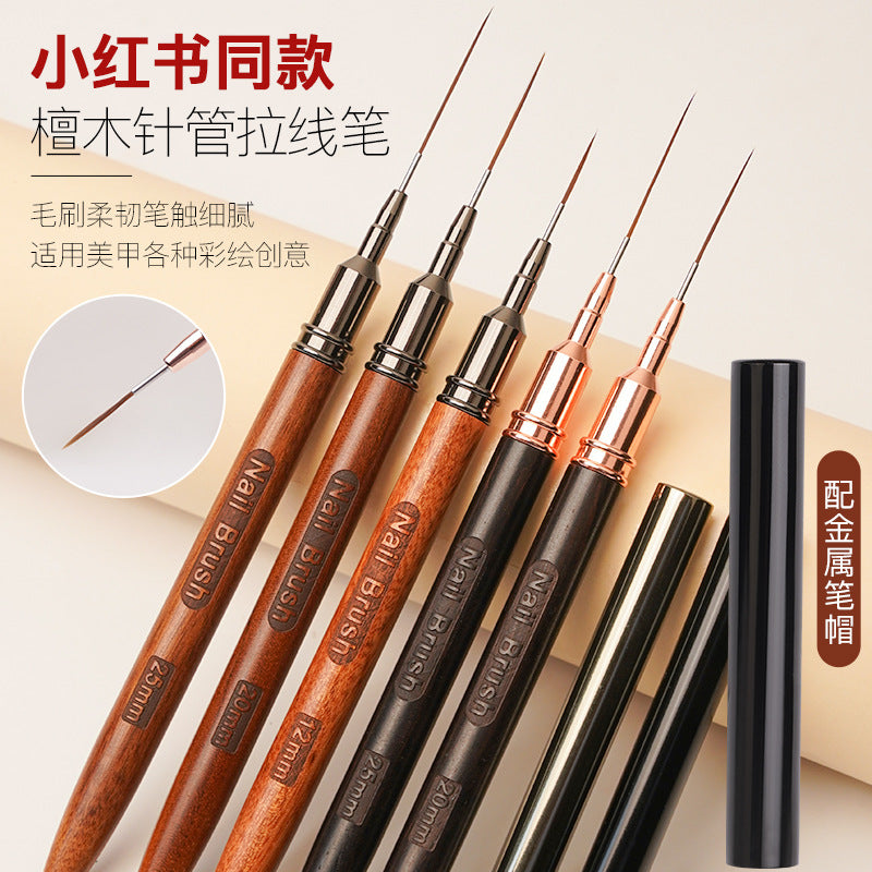 Ebony Nail Art Liner Brush Set for Fine Line Painting and Detailing