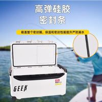 Insulated Fishing Cooler Box with Seat, Large Capacity Live Bait Refrigerator