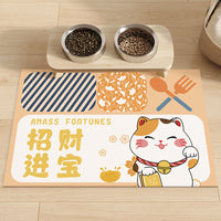 Pet Cat Dog Feeding Mat Diatomaceous Earth Absorbent Stain-Resistant Easy-Care Placemat Non-Slip Splash-Proof Floor Mat